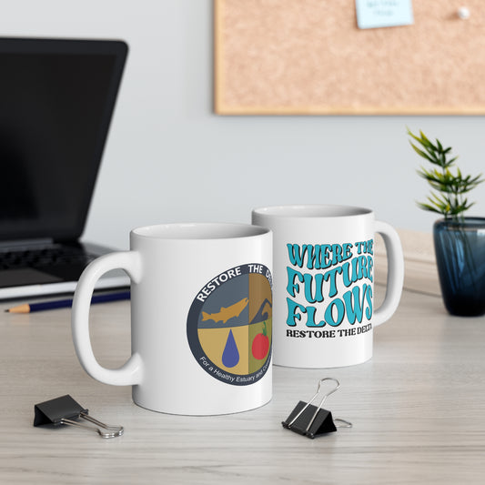 Restore the Delta Logo x Where the Future Flows Mug