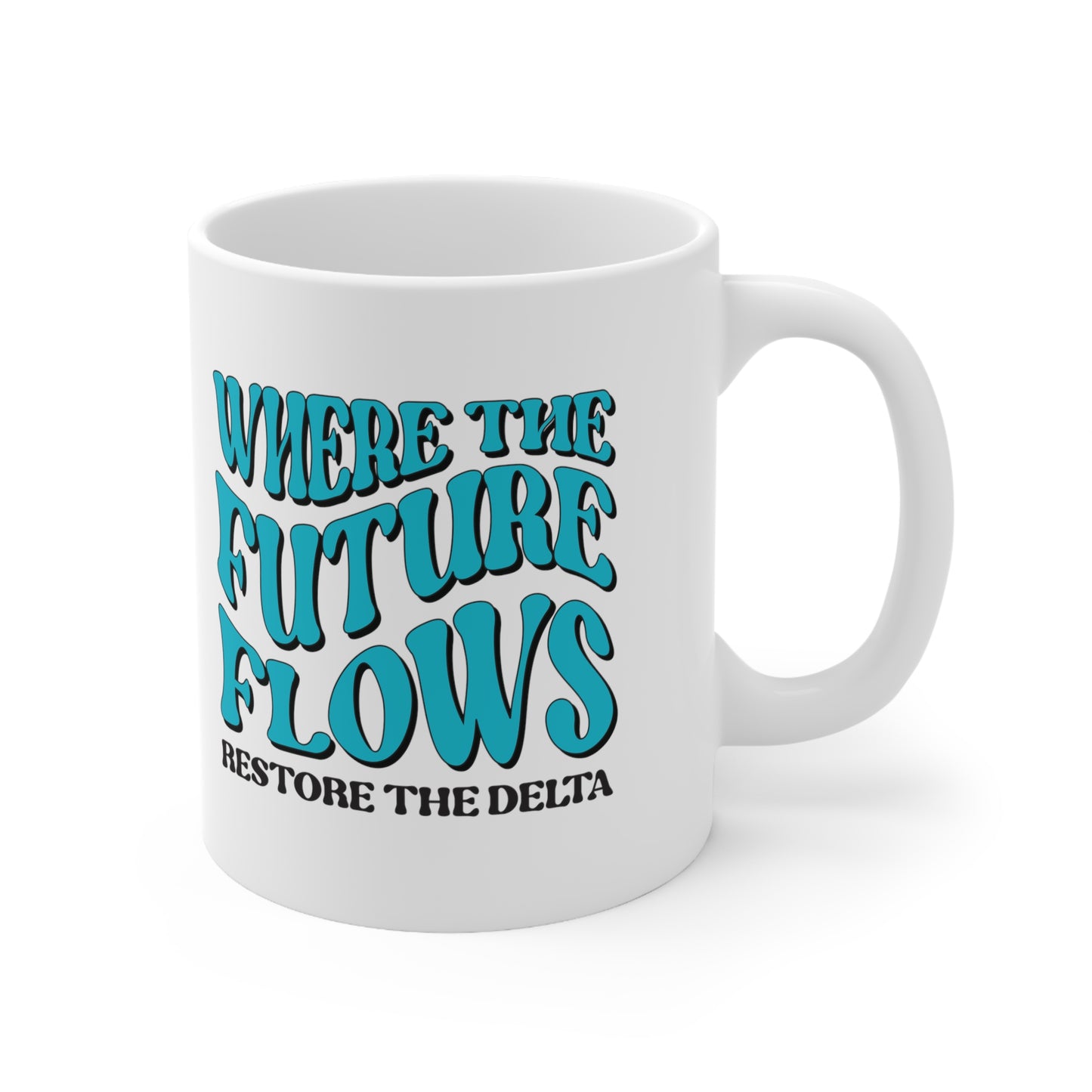 Restore the Delta Logo x Where the Future Flows Mug