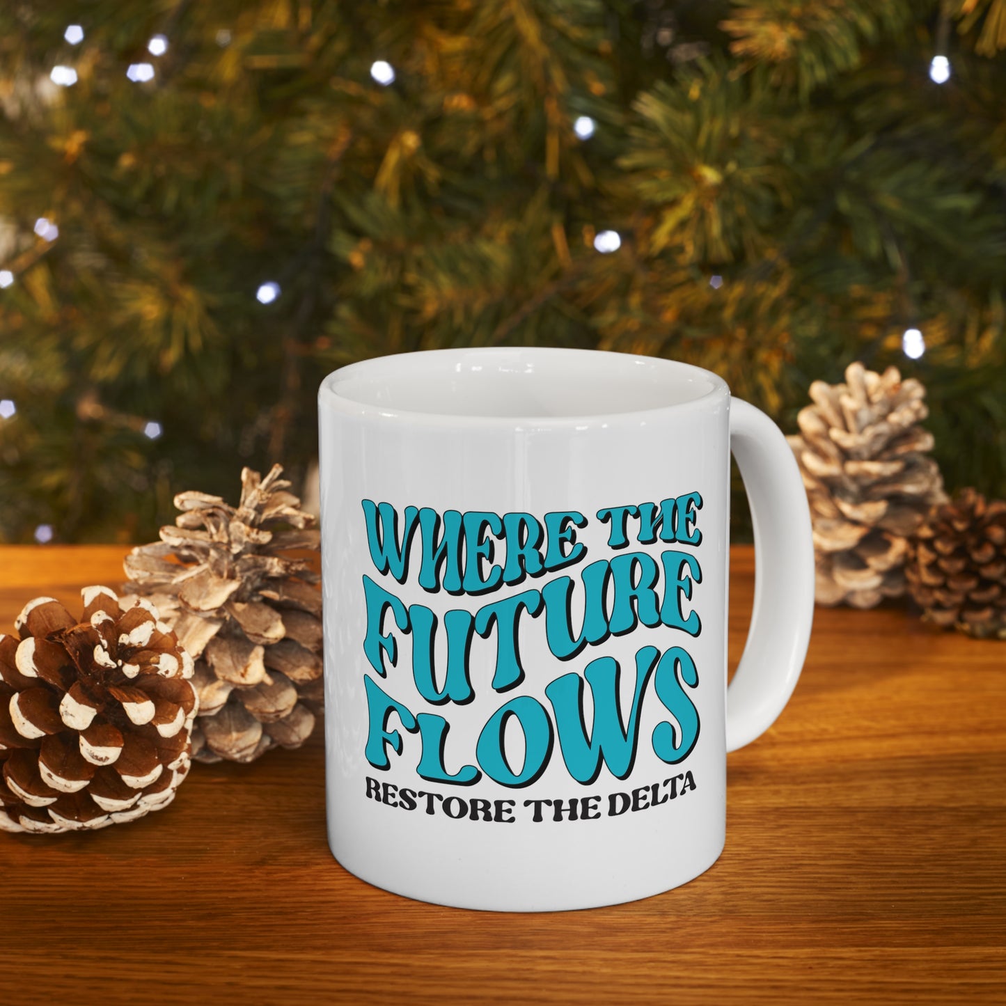 Restore the Delta Logo x Where the Future Flows Mug