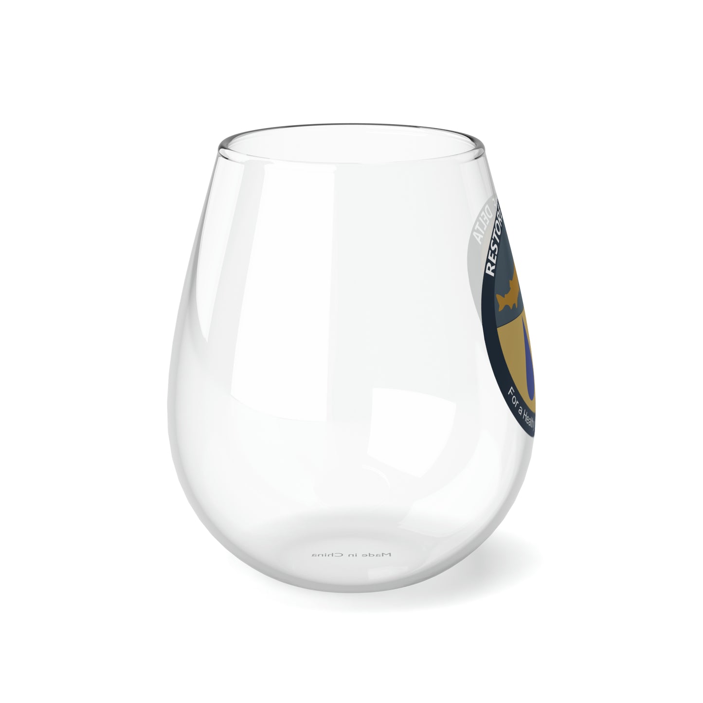 Restore the Delta Logo Stemless Wine Glass