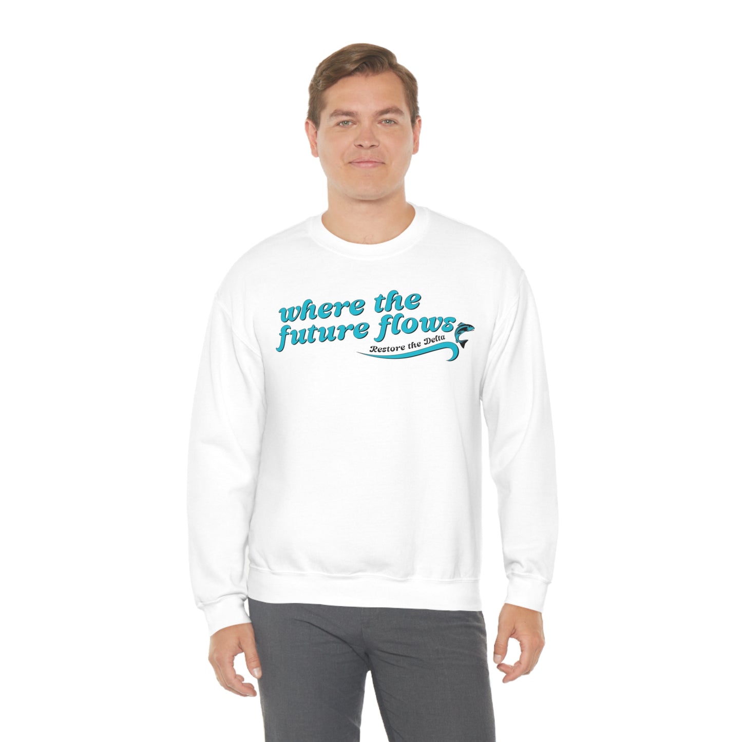 Where the Future Flows - Unisex Heavy Blend™ Crewneck Sweatshirt