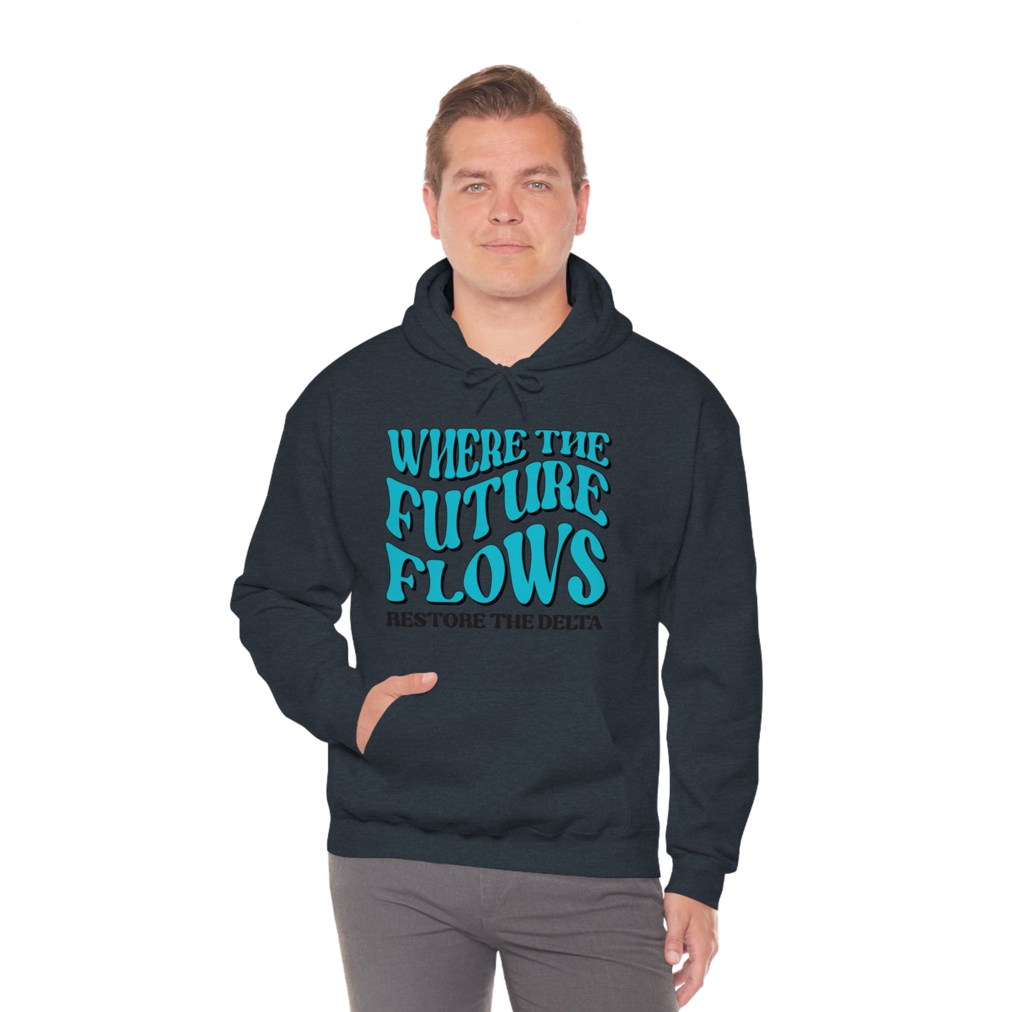 Where the Future Flows Unisex Heavy Blend™ Hooded Sweatshirt