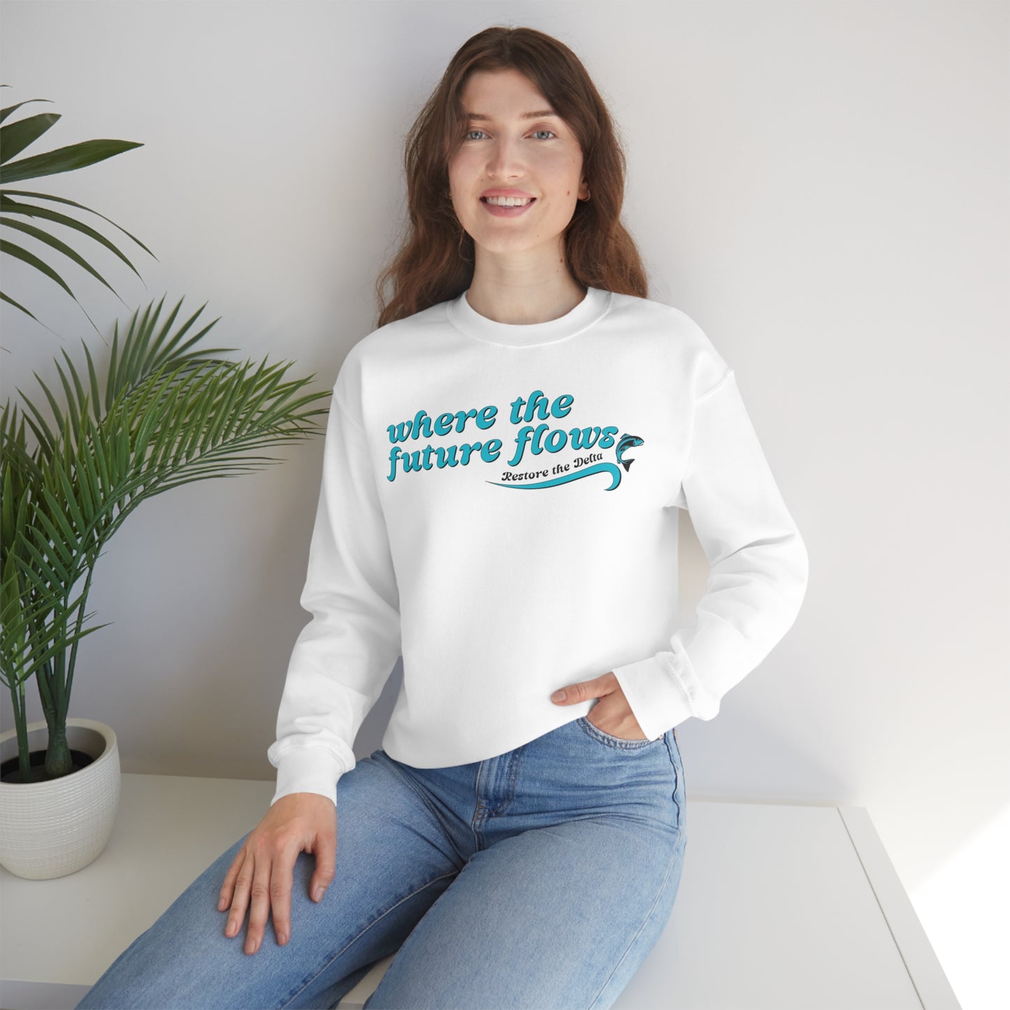 Where the Future Flows - Unisex Heavy Blend™ Crewneck Sweatshirt