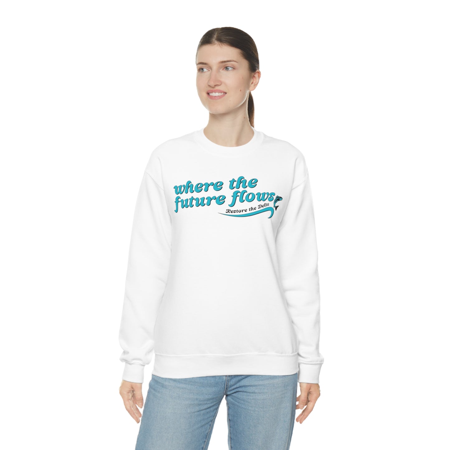 Where the Future Flows - Unisex Heavy Blend™ Crewneck Sweatshirt