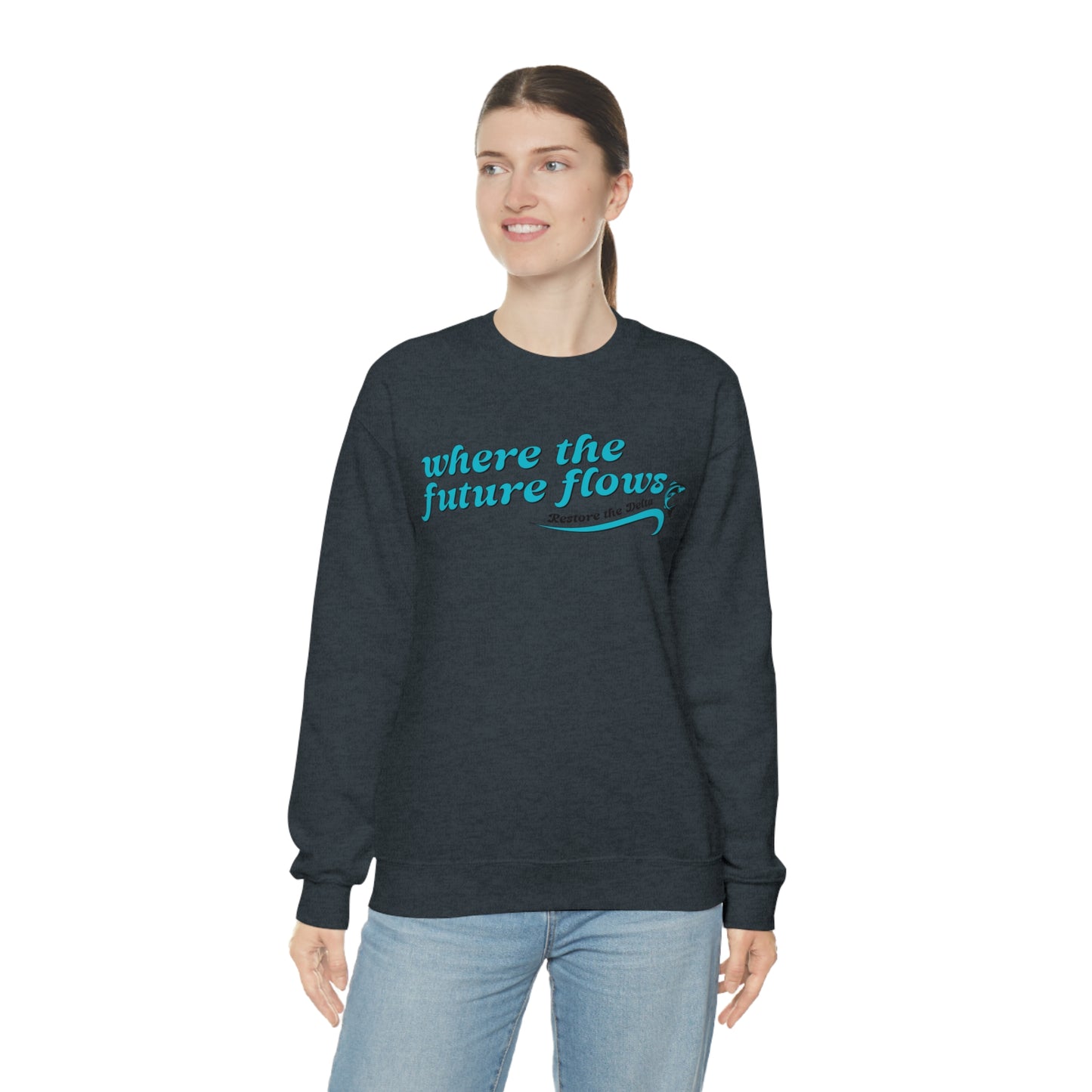 Where the Future Flows - Unisex Heavy Blend™ Crewneck Sweatshirt