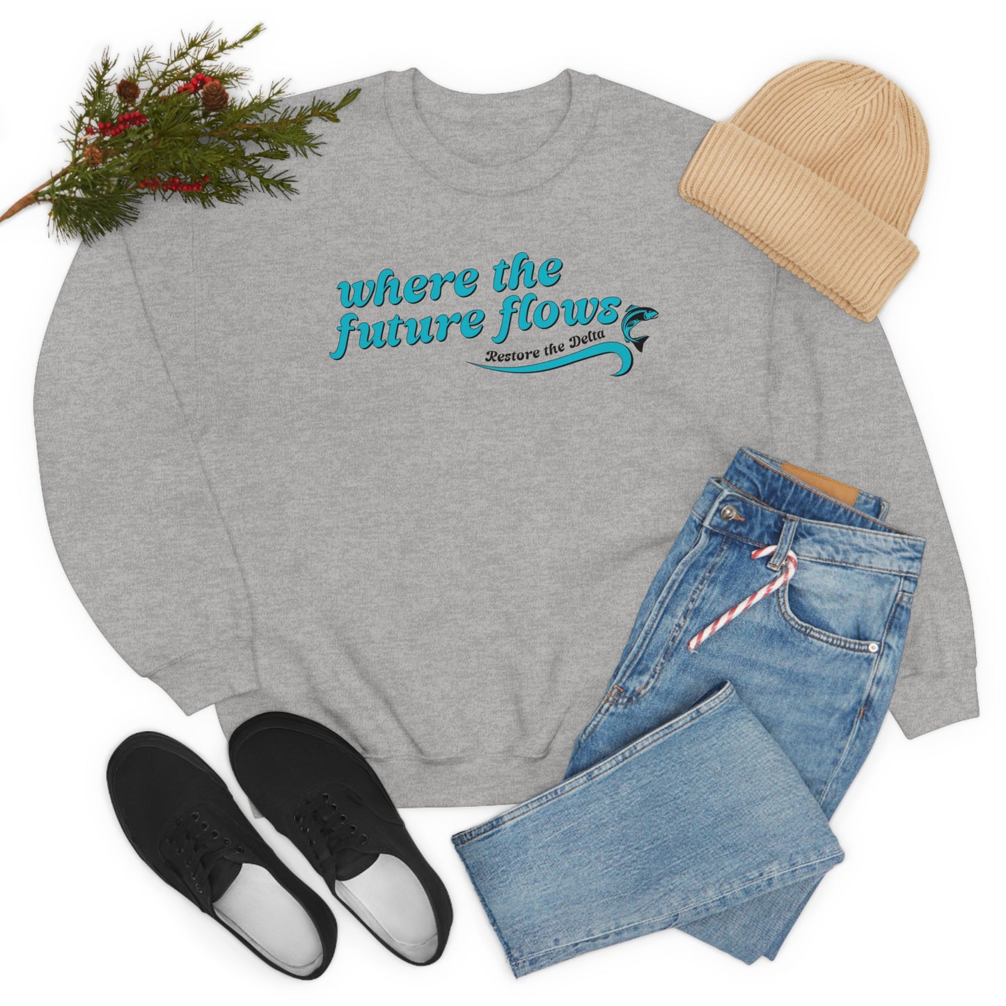 Where the Future Flows - Unisex Heavy Blend™ Crewneck Sweatshirt