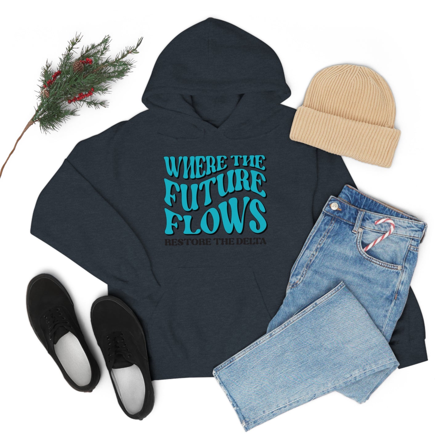 Where the Future Flows Unisex Heavy Blend™ Hooded Sweatshirt