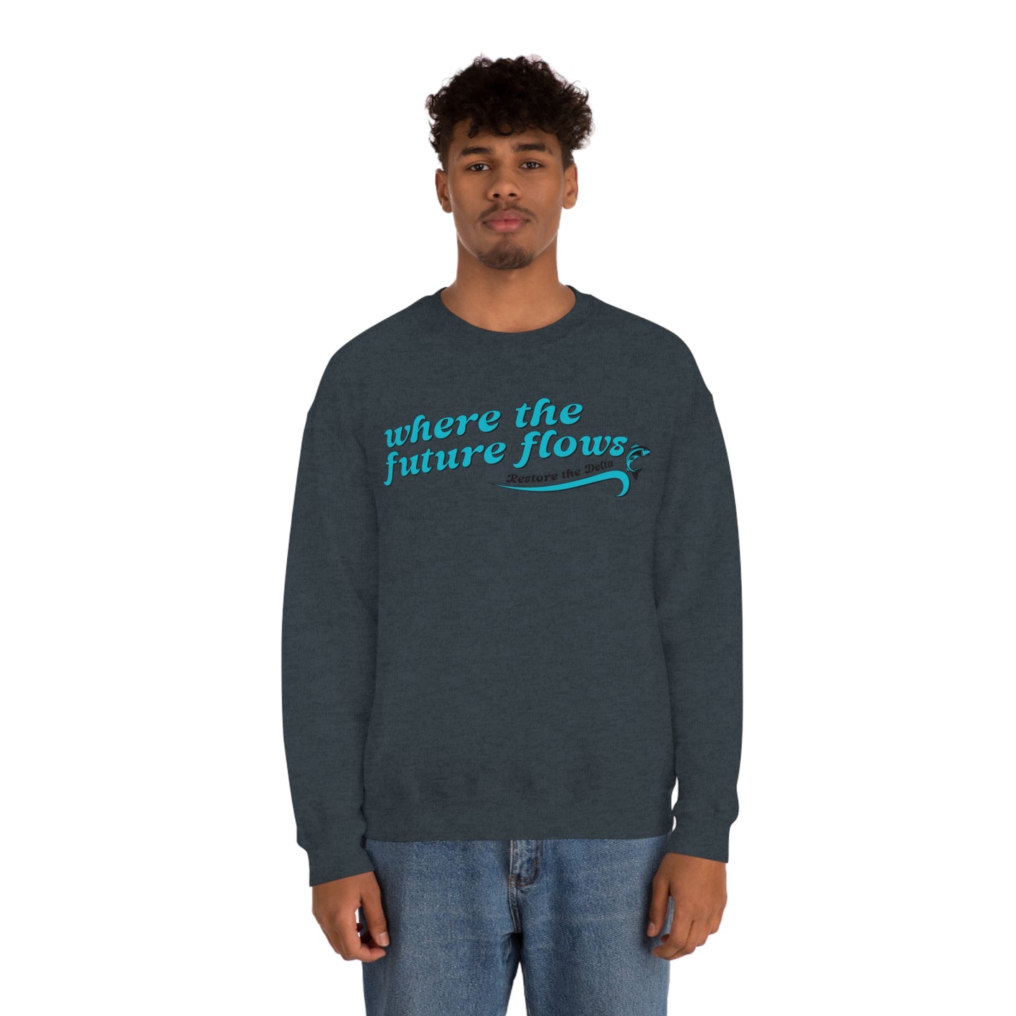 Where the Future Flows - Unisex Heavy Blend™ Crewneck Sweatshirt