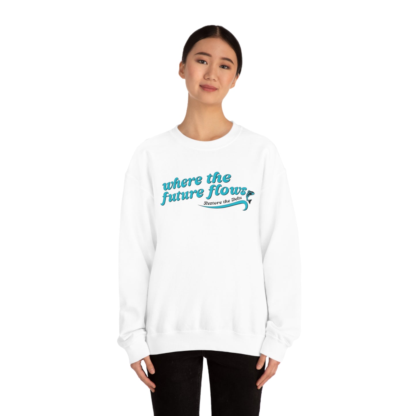 Where the Future Flows - Unisex Heavy Blend™ Crewneck Sweatshirt