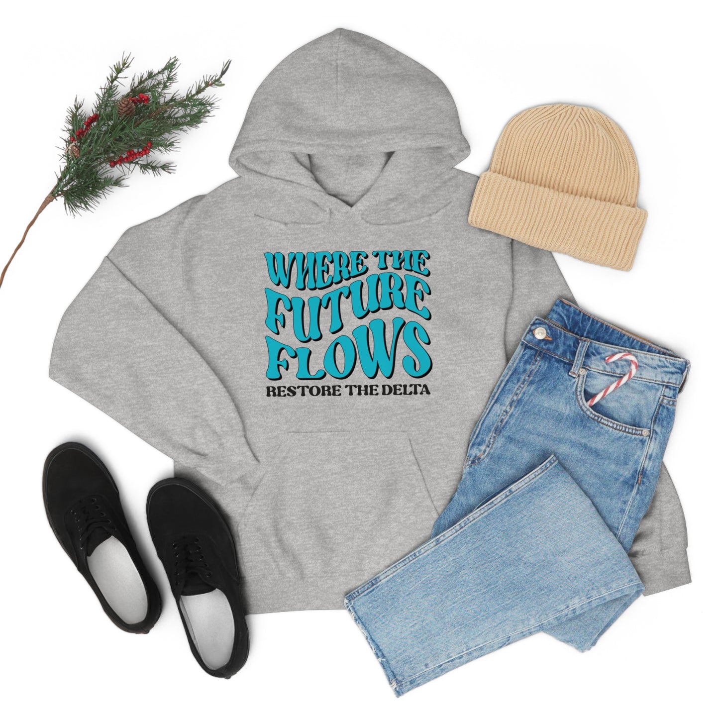 Where the Future Flows Unisex Heavy Blend™ Hooded Sweatshirt