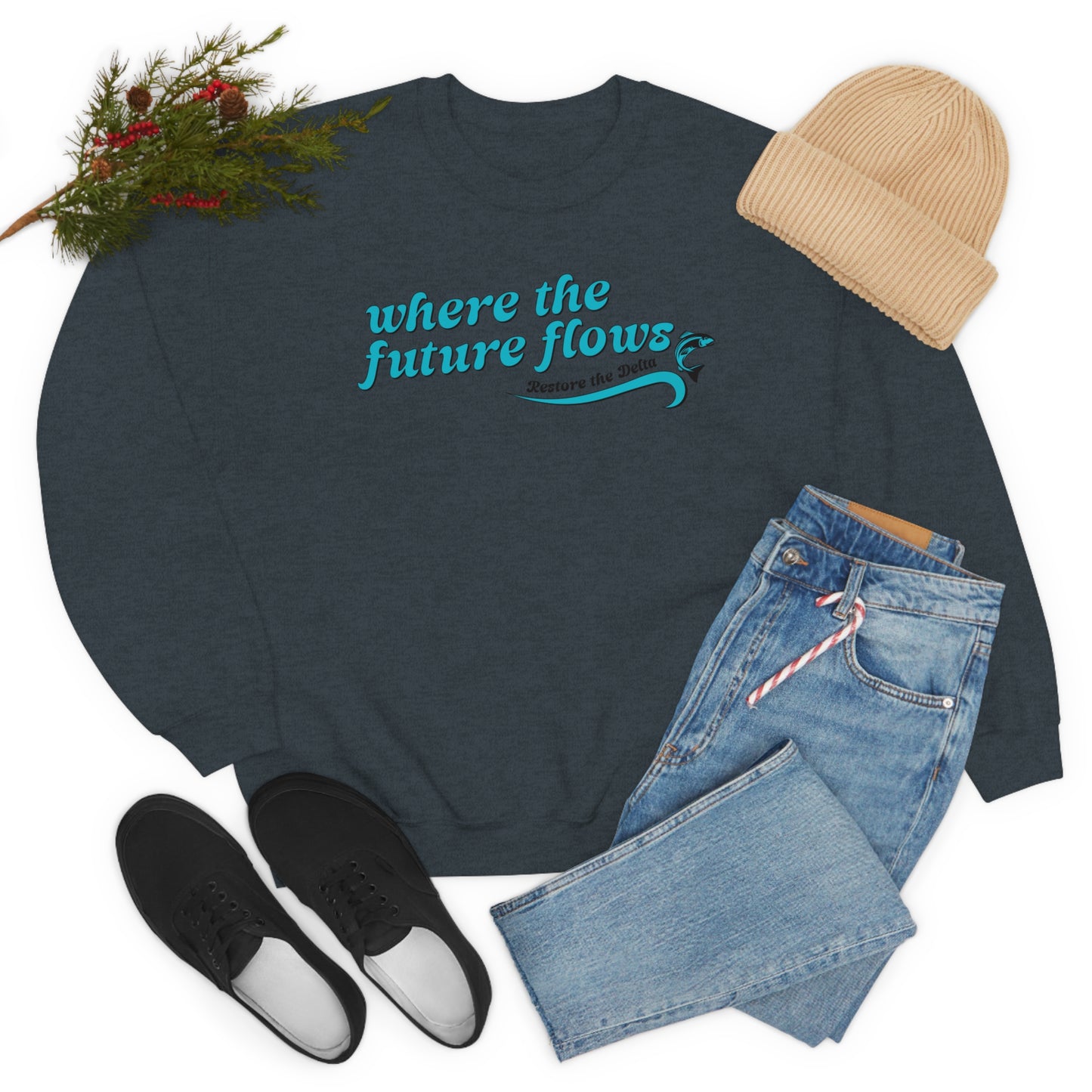 Where the Future Flows - Unisex Heavy Blend™ Crewneck Sweatshirt