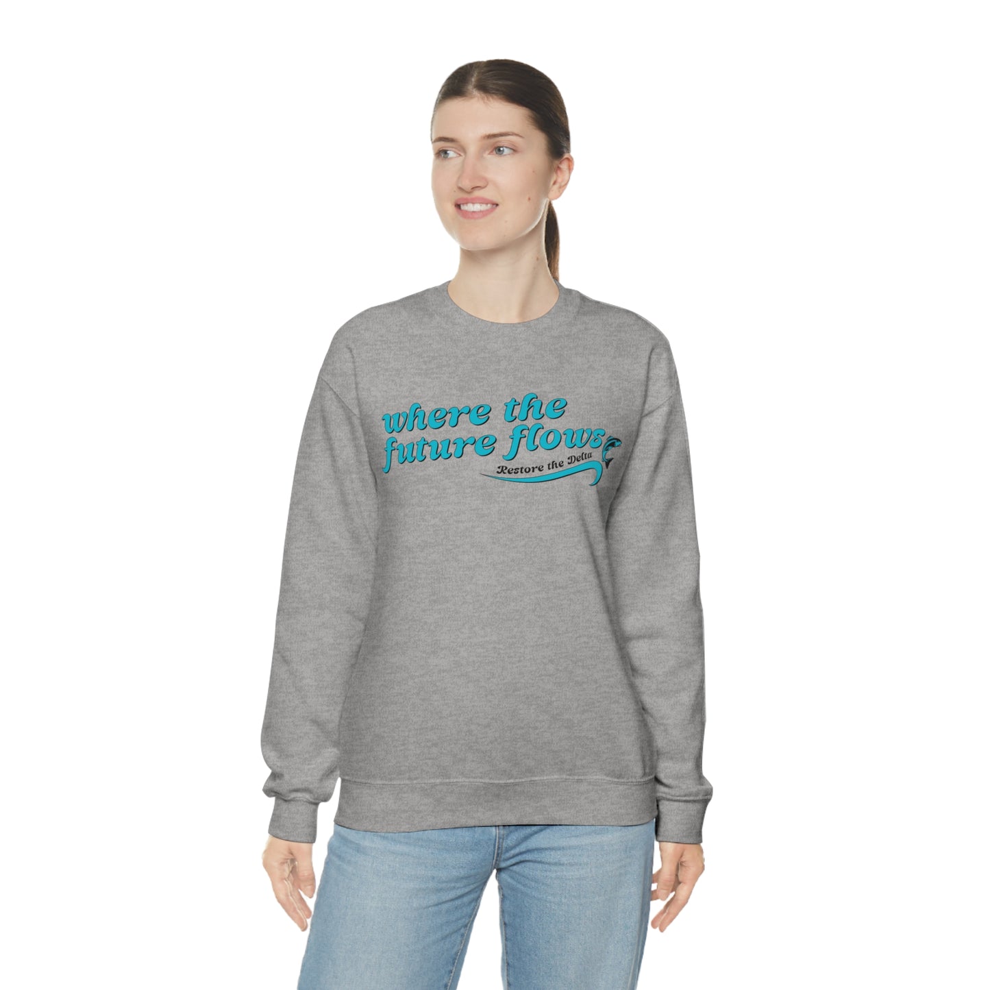 Where the Future Flows - Unisex Heavy Blend™ Crewneck Sweatshirt