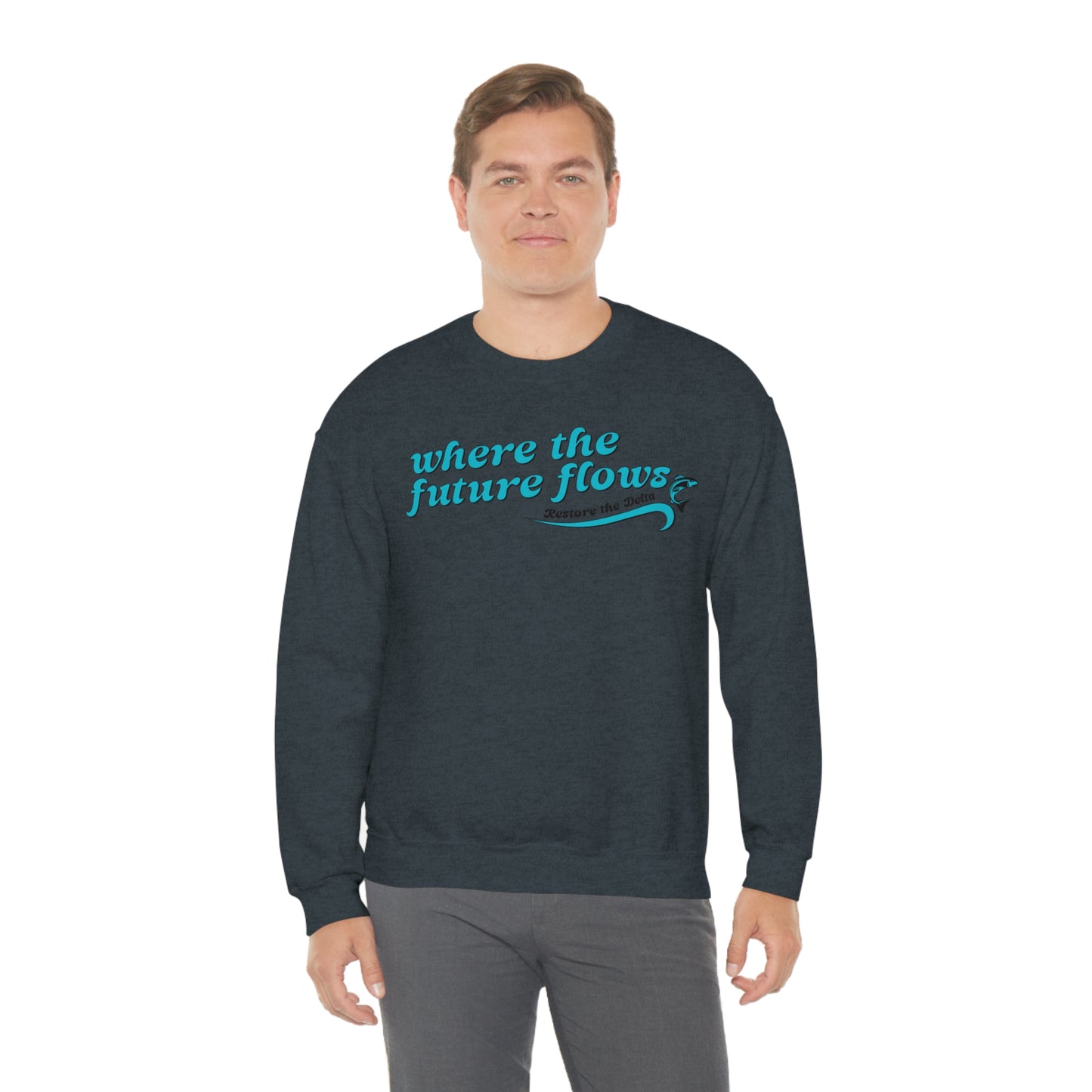 Where the Future Flows - Unisex Heavy Blend™ Crewneck Sweatshirt