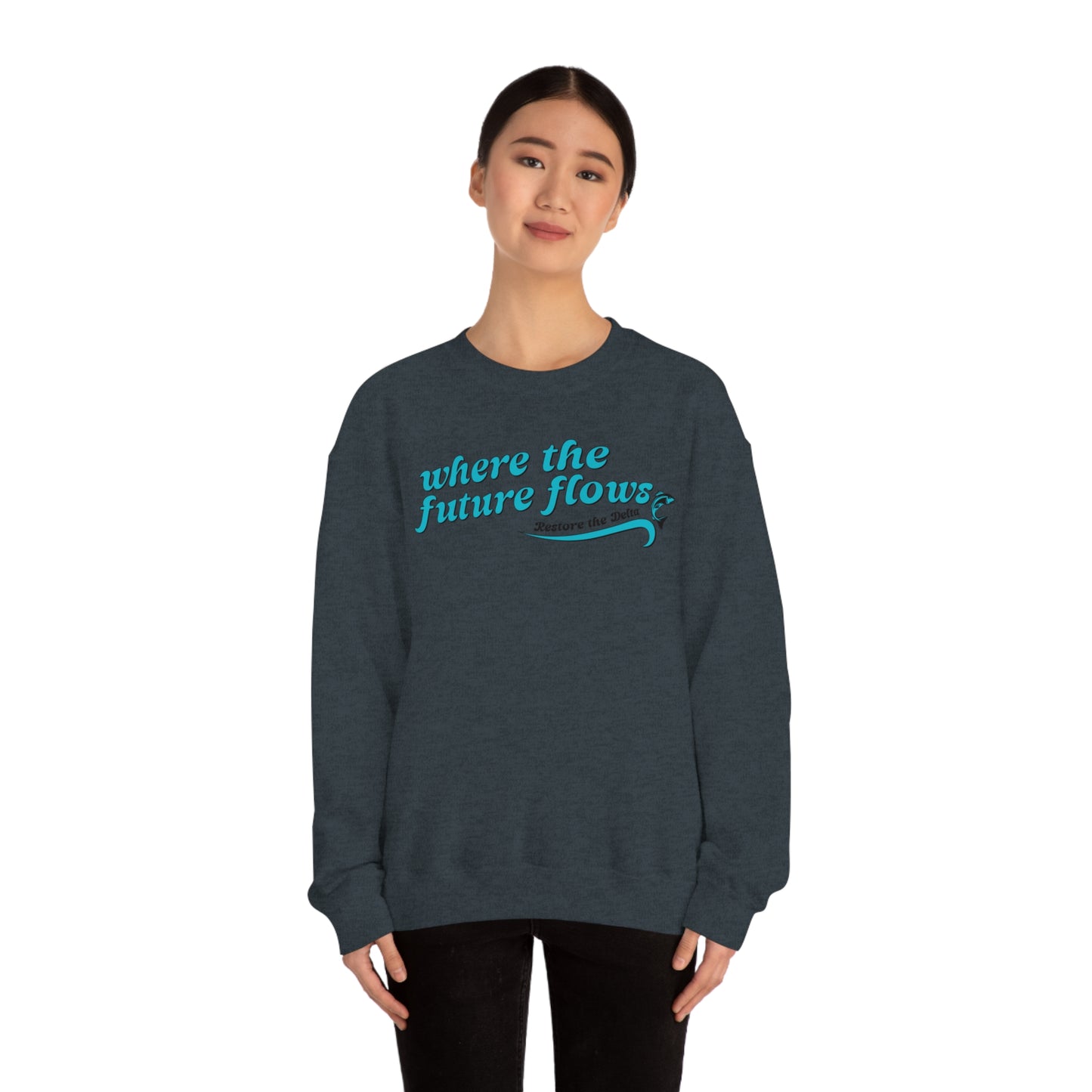 Where the Future Flows - Unisex Heavy Blend™ Crewneck Sweatshirt