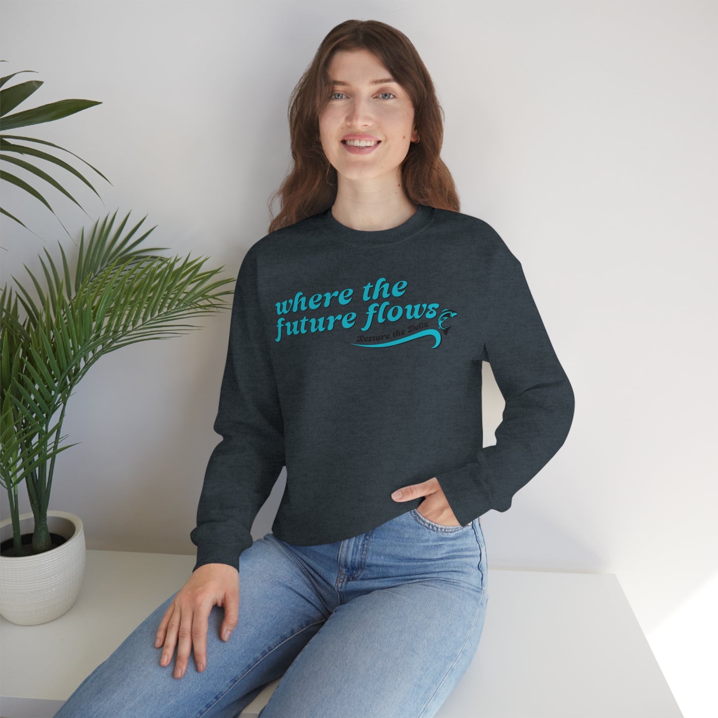 Where the Future Flows - Unisex Heavy Blend™ Crewneck Sweatshirt