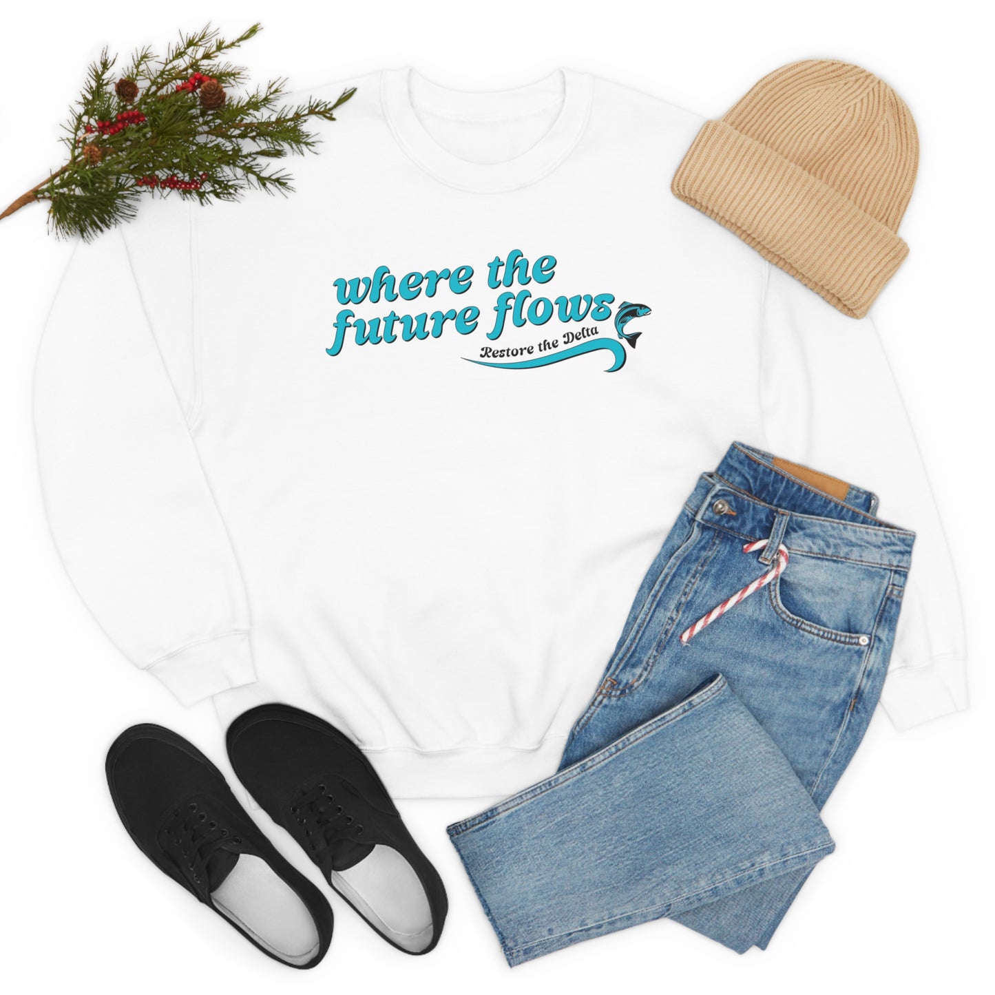 Where the Future Flows - Unisex Heavy Blend™ Crewneck Sweatshirt