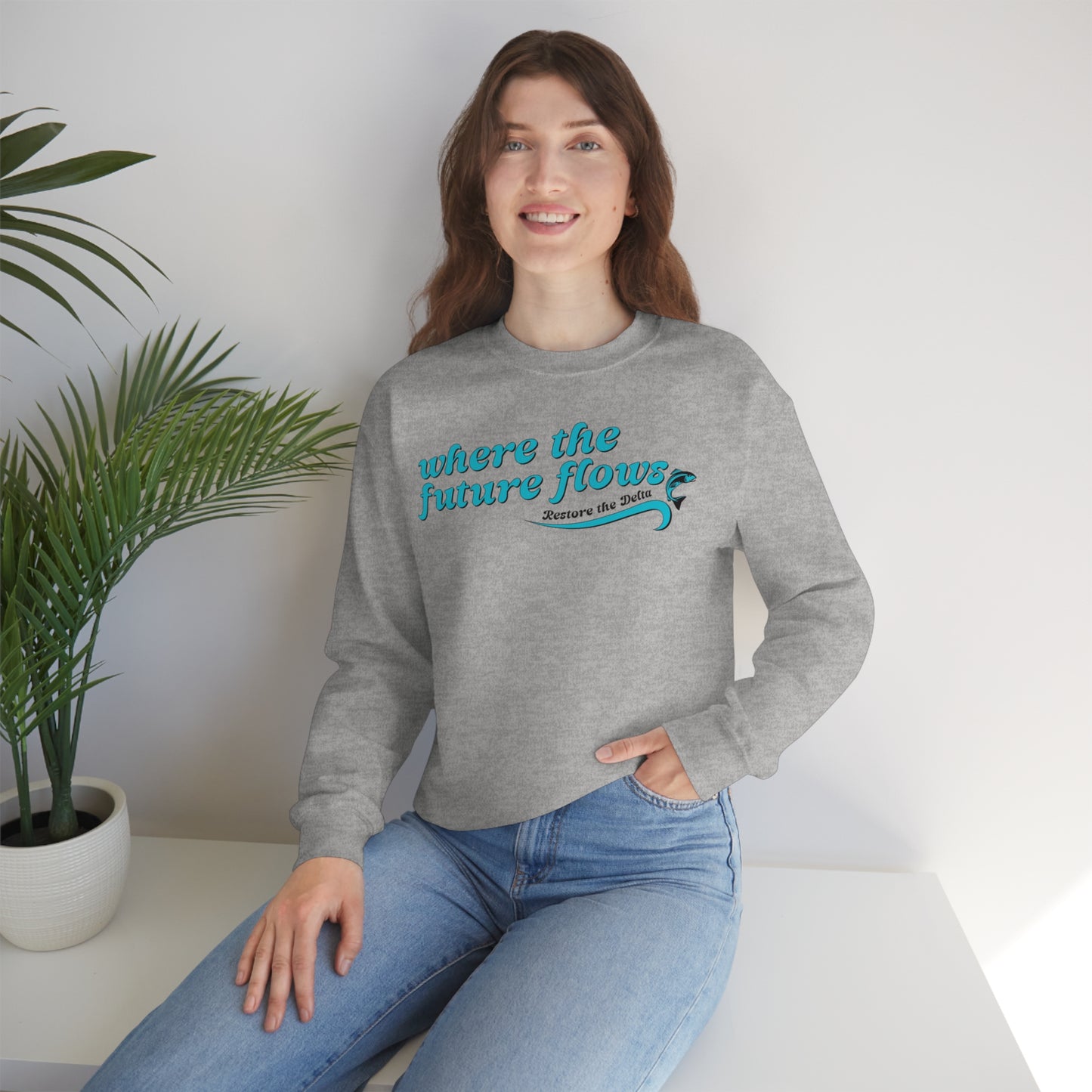 Where the Future Flows - Unisex Heavy Blend™ Crewneck Sweatshirt