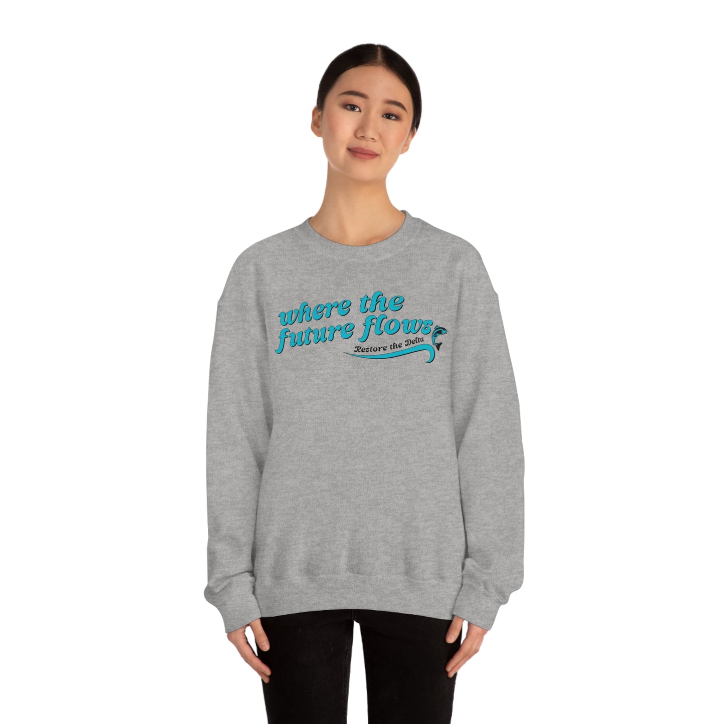 Where the Future Flows - Unisex Heavy Blend™ Crewneck Sweatshirt