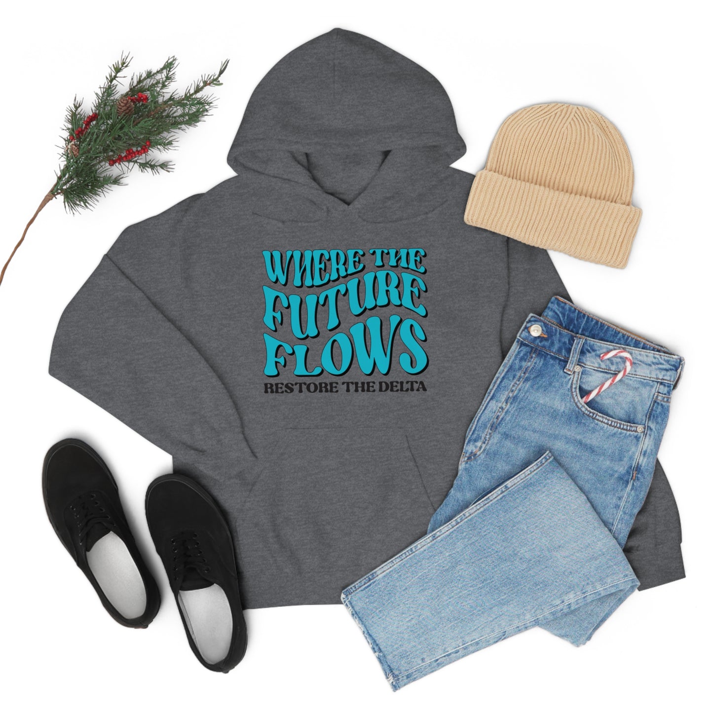 Where the Future Flows Unisex Heavy Blend™ Hooded Sweatshirt