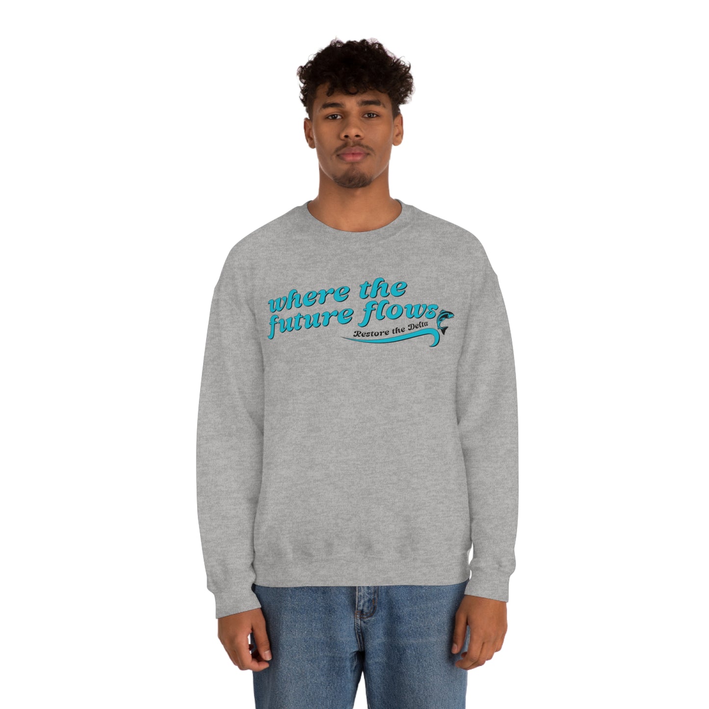 Where the Future Flows - Unisex Heavy Blend™ Crewneck Sweatshirt